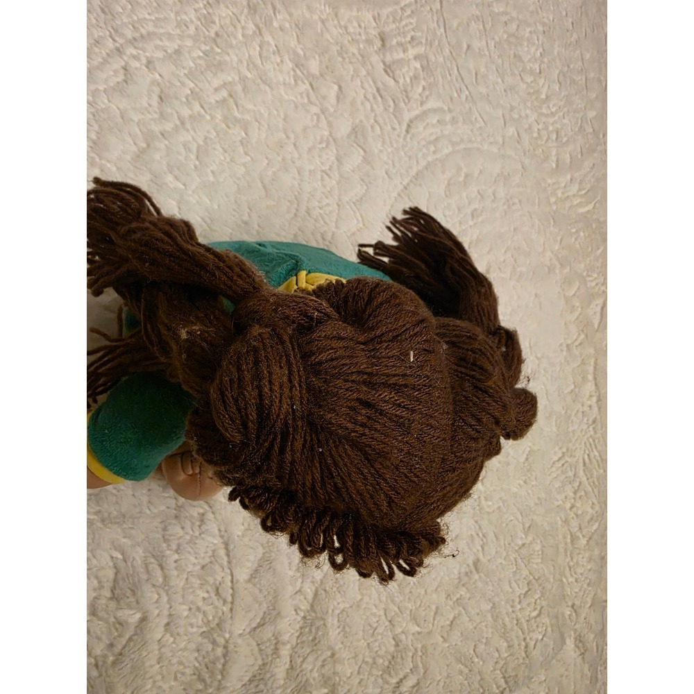 Vintage 1982 Cabbage Patch Kids Doll Brown Hair Yarn Pigtails Green Sleeper 80s - Picture 5 of 16